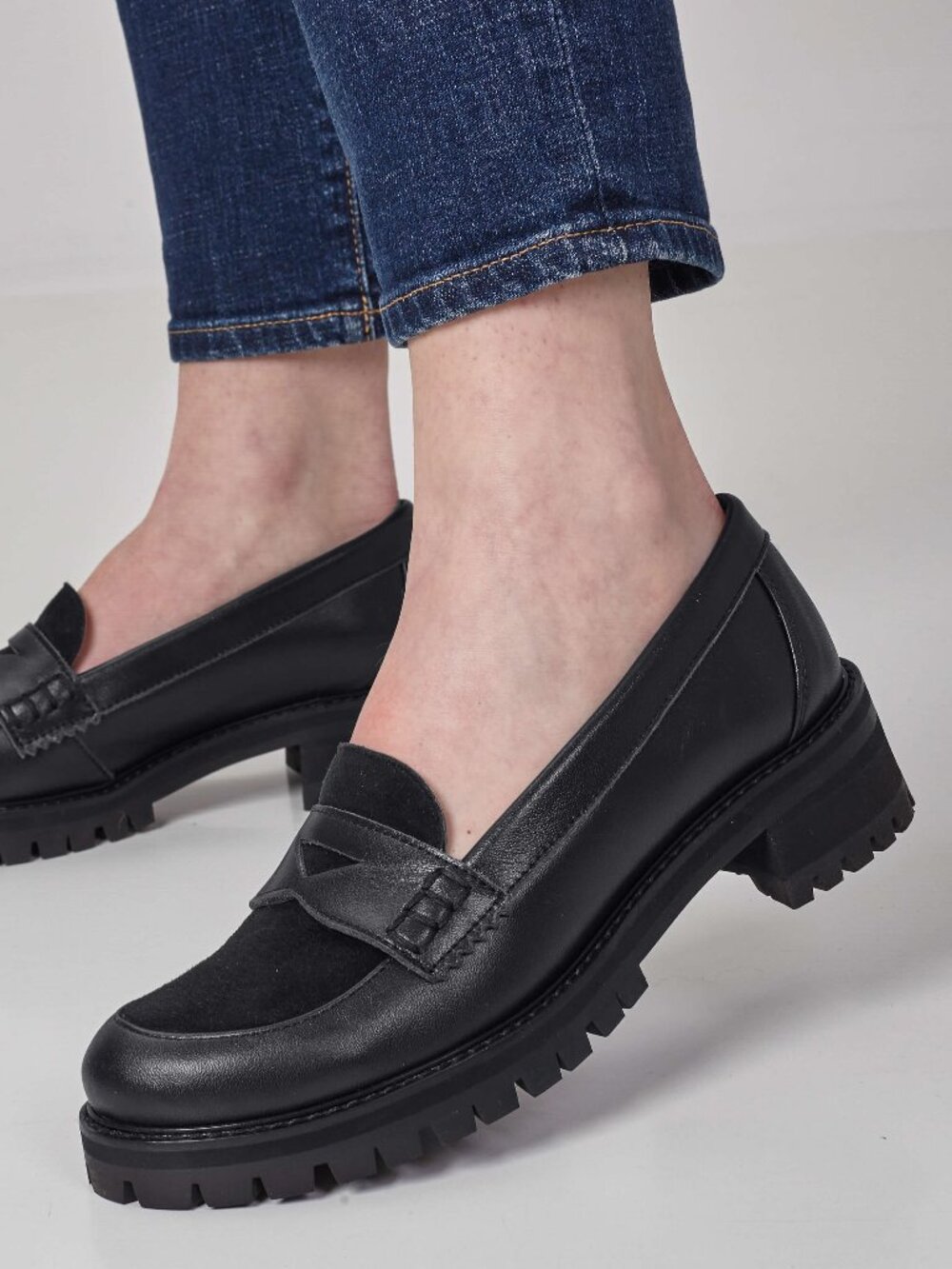 Women's Black Loafers with chunky soles, EU 37 and EU 39